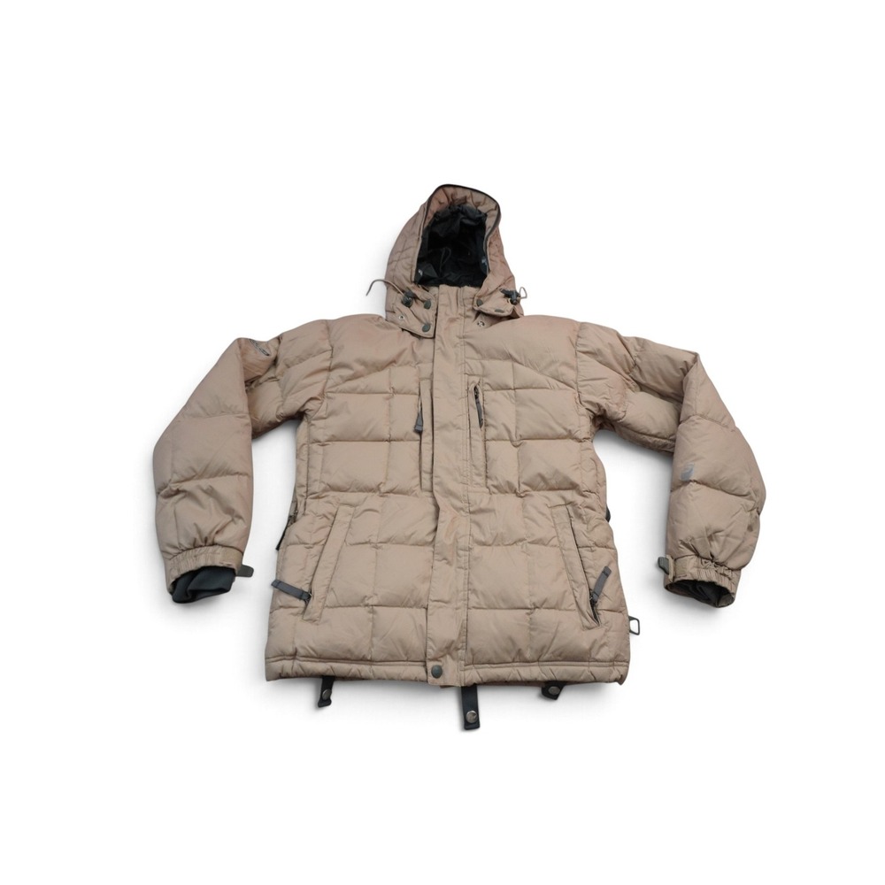 686 Archetype Puffer Jacket Womens XS Tan Good Y2K Snowboard Kozyndan 2004-05